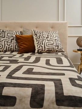 Parure Housse de couette Mikéno Taupe Coton 100% 60fils/cm 200*200cm
