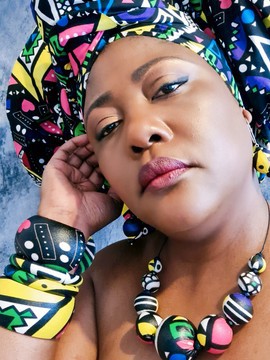 YEMOJA "L" bracelet in multicolored WAX fabric-pagnes