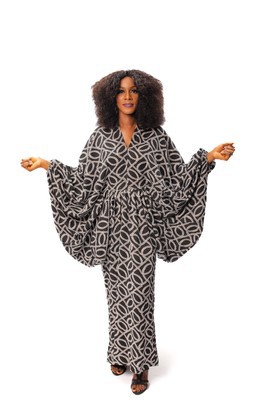 Kaftan noir et blanc, Bubu, Kaftan africain, Kaftan, Tunique longue, Vêtements africains pour femmes