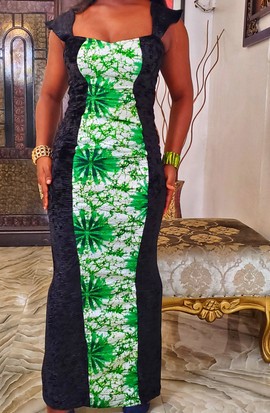 Elegant African Woman Long Dress| Maxi Bodycon Dress| Ankara Dress| Plus Size