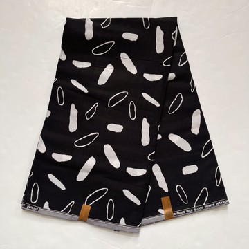 African Print Ankara Multicolor Mixed Design Cotton Black and White Fabric - By the Yard