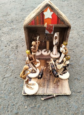 Ensemble de la Nativité, ensemble de la Nativité de Noël en gros, ensemble de la Nativité en fibre de banane