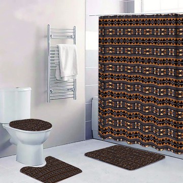 Cultural Unique Bath Mat White and Black Bathroom Rug (LARGER SIZES AVAILABLE)