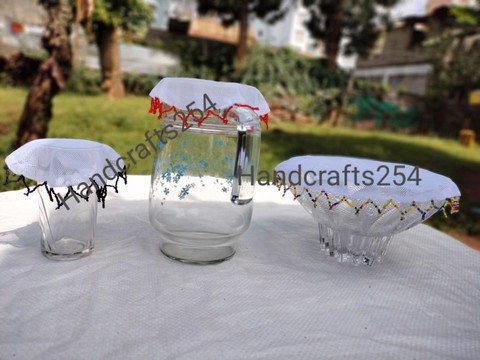 Set Beaded Food covers,glass or jug or fruits cover,pitcher cover,hygiene food covers