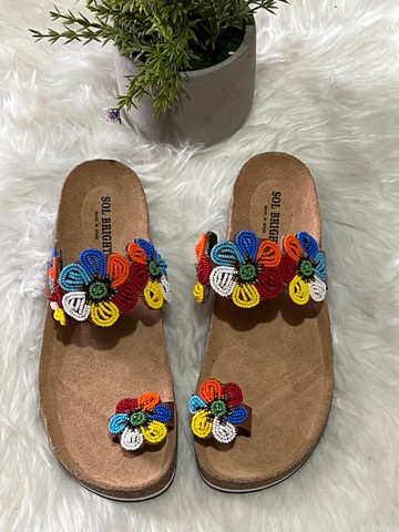 Kenyan Beaded Sandals /Masai Sandals / Maasai Slippers / African Beaded Shoes