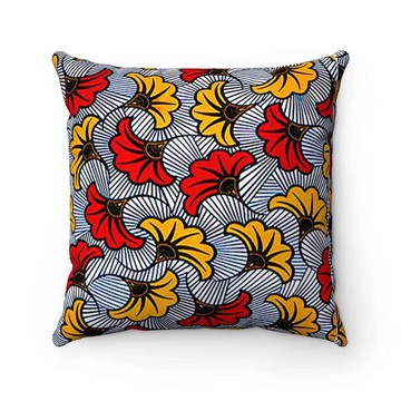 (2 Sets) - Floral Ankara Cushion Covers | African Living Room Decor (MORE SIZES AVAILABLE)