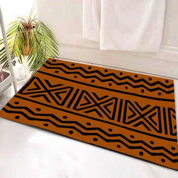 African Patterned Bath Mat Primitive Bathroom Rug (LARGER SIZES AVAILABLE)
