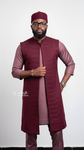 Burgundy 3pieaces men set