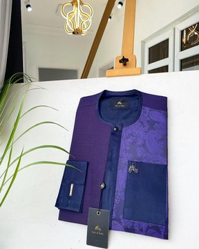 A dark purple senator kaftan