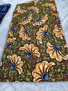 African Wax fabrics 100% cotton 1 yard "wedding flower"