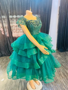 Green ball dress, luxury green dress, prom dress, party dress