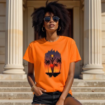 T-shirt Tribal Femme "Sanfa" orange