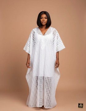 White Lace Maxi Kaftan