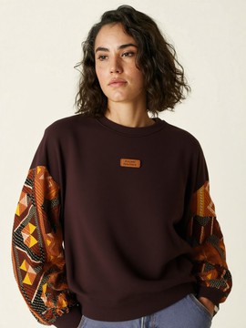 V-neck women's hoodie - women's wax sweatshirt - African fabric sweater - Large size