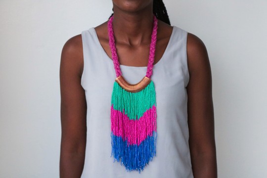 African beaded necklace, Fringe necklace, Maasai necklace,Zulu necklace