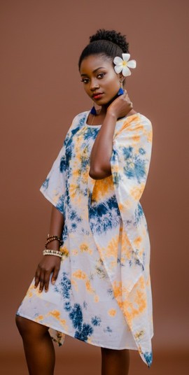 Bohemian-Inspired Tie-Dye Kaftan Dress for Effortless Style