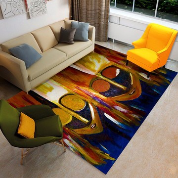 Indoor Rug African Masquerade Masked Faces Carpet (LARGER SIZES AVAILABLE)