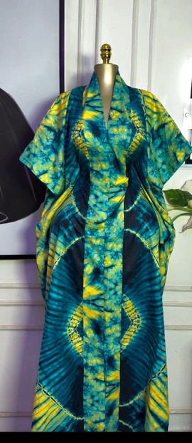 Luxury Green Adire Kaftan Bubu dress, wedding/Reception/birthday dress