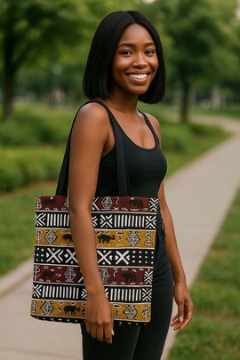 African Traditional Tote Bags | Abstract Fashion | Large Capacity