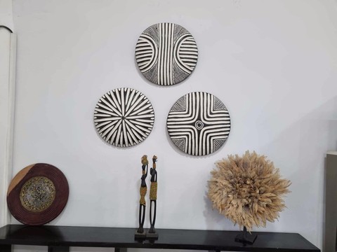 Set of 3 Traditional African Bamiléké Shields