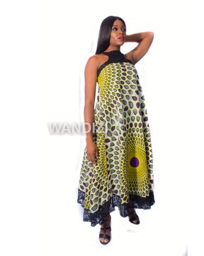 Robe longue ensoleillée imprimée africaine vibrante, robe longue Ankara, cadeau pour elle, vêtements africains pour femmes