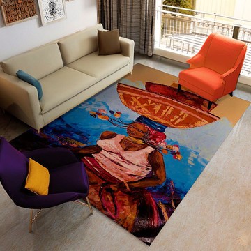 Multicultural Rug African Fulani Woman from Nigeria Carpet (LARGER SIZES AVAILABLE)