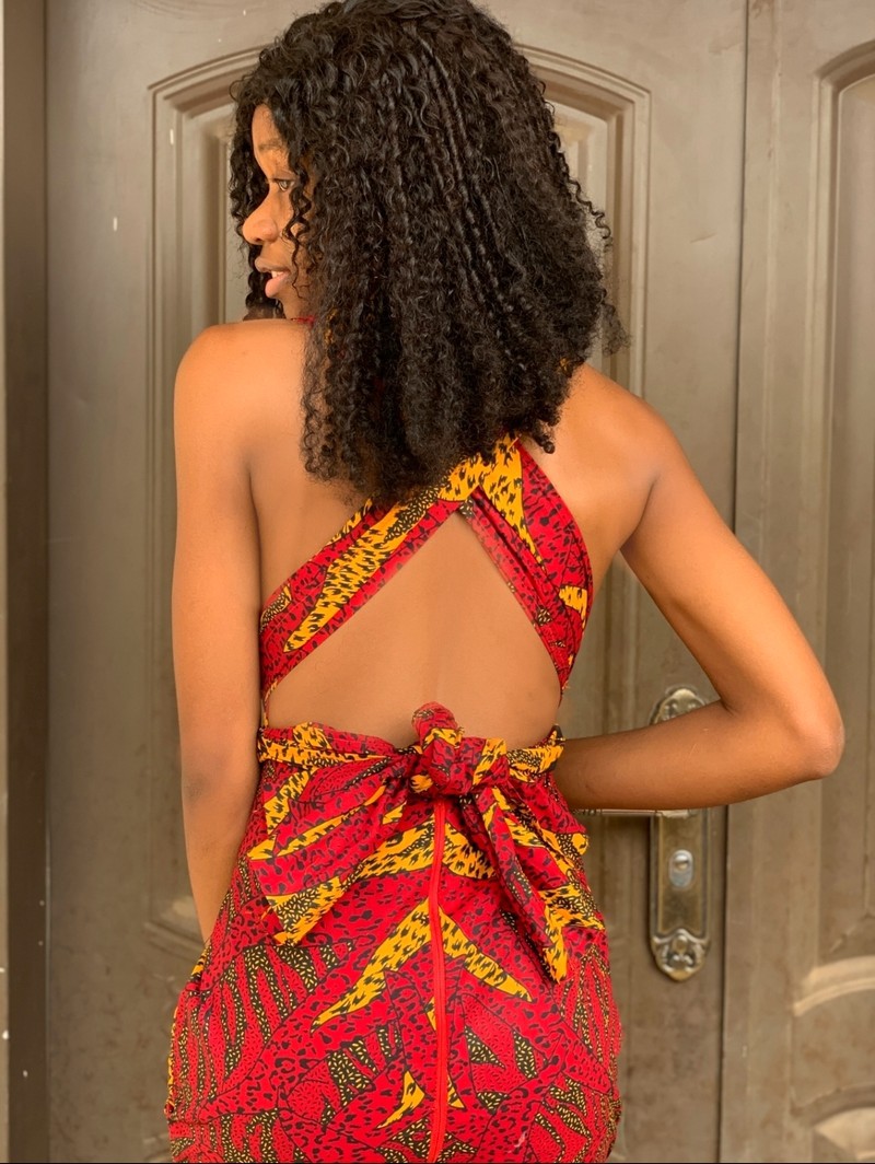navy blue dress for baby girl Stylish Ankara Backless Dress for Fashion Enthusiasts main image 1