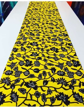 Ayoka yellow background Ankara fabric