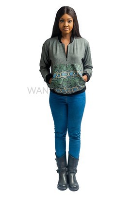 Snake Skin Pint SweatShirt, Snakeskin Print Front Zipper Sweatshirt, Bomber Jacket,