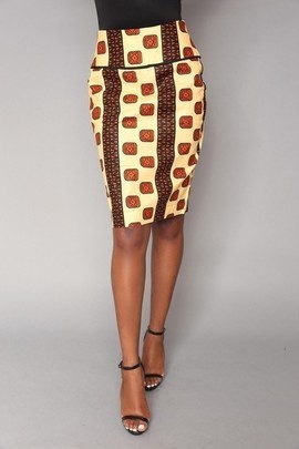 Ofii adensecret ankara madi skirt / cream