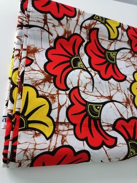 African Wax fabrics 100% cotton 1 yard "wedding flower"