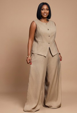 The Serene Sandstone Tailored Two-Piece Set