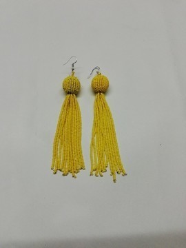 African Beaded earrings, Beaded Fringe earrings, Elegant earrings, Tribal earrings, Boho earrings