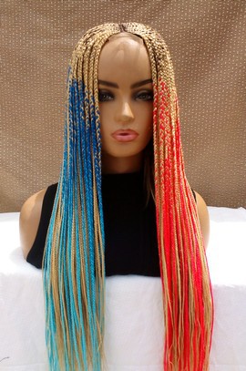 Braids wig,single part lace closure wig
