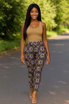 Leggings traditionnels africains en Ankara - Décontractés et chics