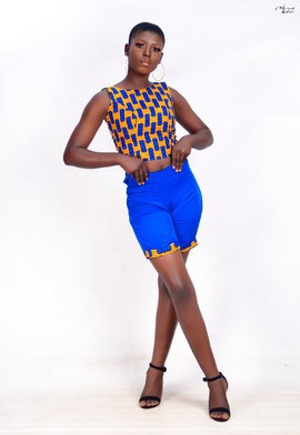 Femmes africaines deux pièces crop top et short, vêtements africains, ensemble de vêtements assortis Ankara