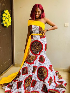 Ankara print sai dress
