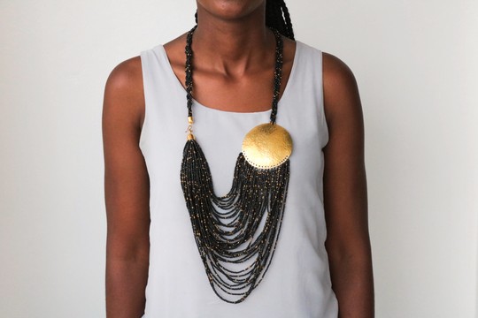 Collier de perles africaines, collier à franges, collier Maasai, collier zoulou