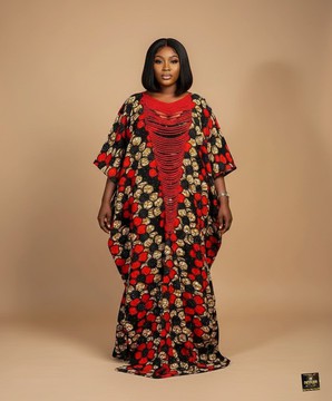 Kaftan avec cascade de perles