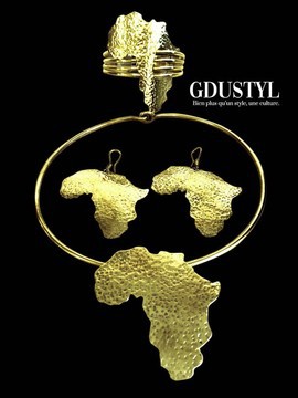Parure en bronze "Kama"en carte d'Afrique