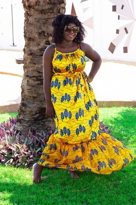 LONG PRINTED SILK DRESS