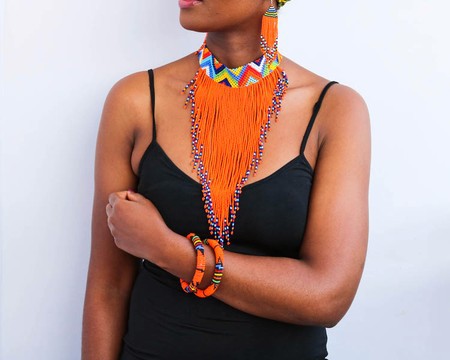 African Beaded jewelry, Zulu jewelry, Beaded choker jewelry, Elegant earrings, Boho earrings