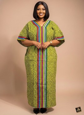 The Citrine Stripe Maxi Gown