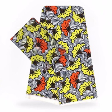 6 yards african wax fabric fluid silk fabric Pattern: wedding flower
