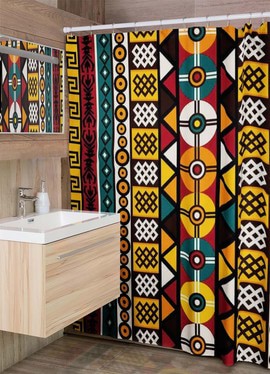 Cultural Unique Bath Mat White and Black Bathroom Rug (LARGER SIZES AVAILABLE)