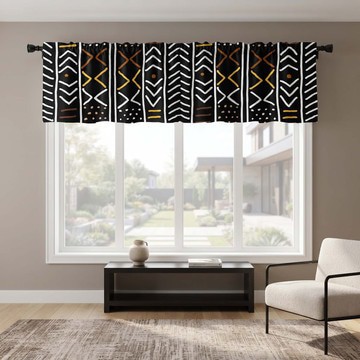Afrocentric Abstract Curtain Valance | African-Inspired Window Treatment | Bynelo