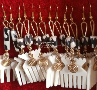 African brass earrings, brass jewelry