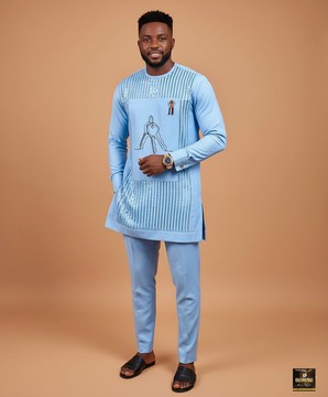 Blue Two-Piece Kaftan