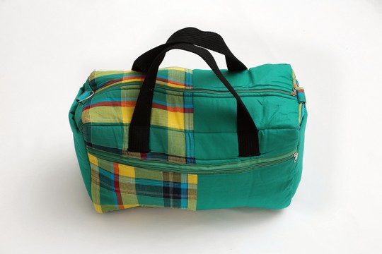 Diaper bag Madras Green Handmade