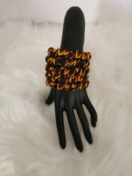 Wax bracelet, ethnic jewel, handmade bracelet Zig Zag shape